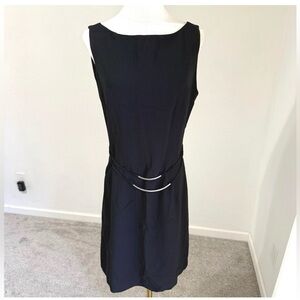 DW3 David Warren Elegant Black Sleeveless Dress with Decorative Waist Detail 6